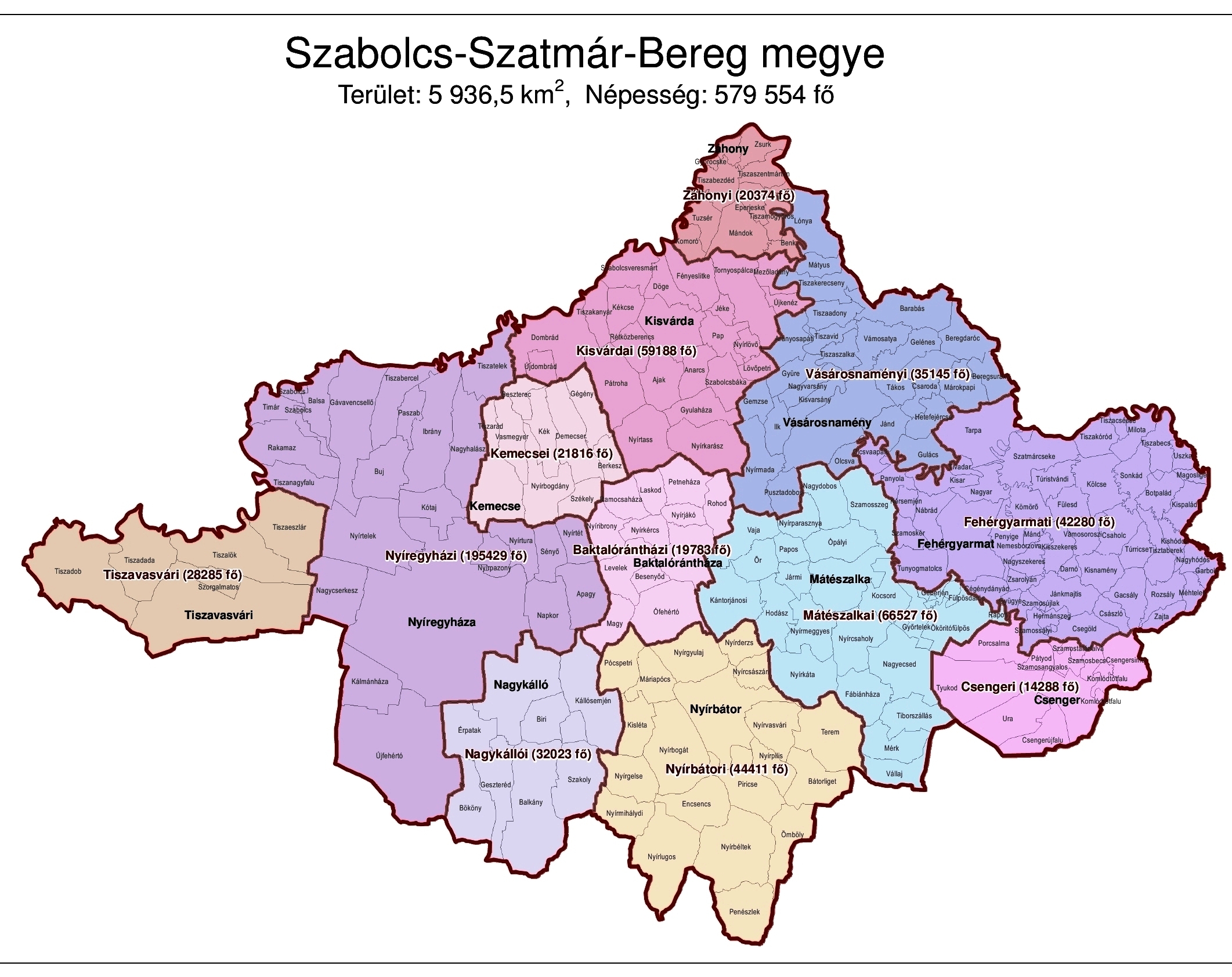 szabolcs megye térkép Szabolcs Szatmár Bereg megye járási térképe   Képtár   G Portál szabolcs megye térkép